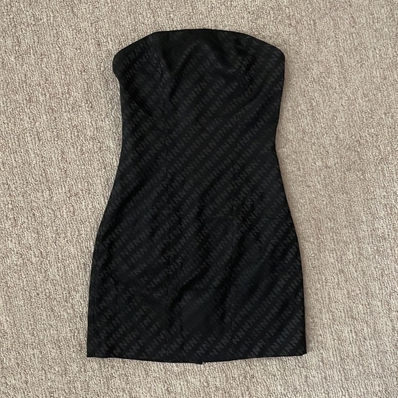 Nakedvice Neva Black Monogrammed Strapless Mini Tube Dress size XS - Picture 5 of 10